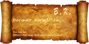 Berauer Karméla névjegykártya